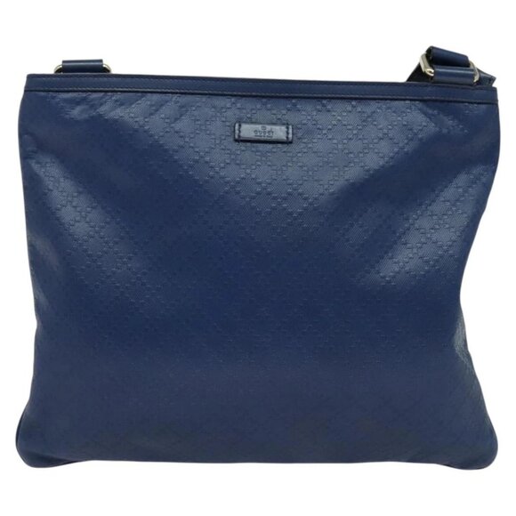 GUCCI Diamante Shoulder Bag Leather Blue Gold - Picture 9 of 16